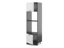 Sale Vicco Mikrowellenschrank R-Line Küchenregal für die Mikrowelle Weiß Landhaus/Anthrazit 60 cm