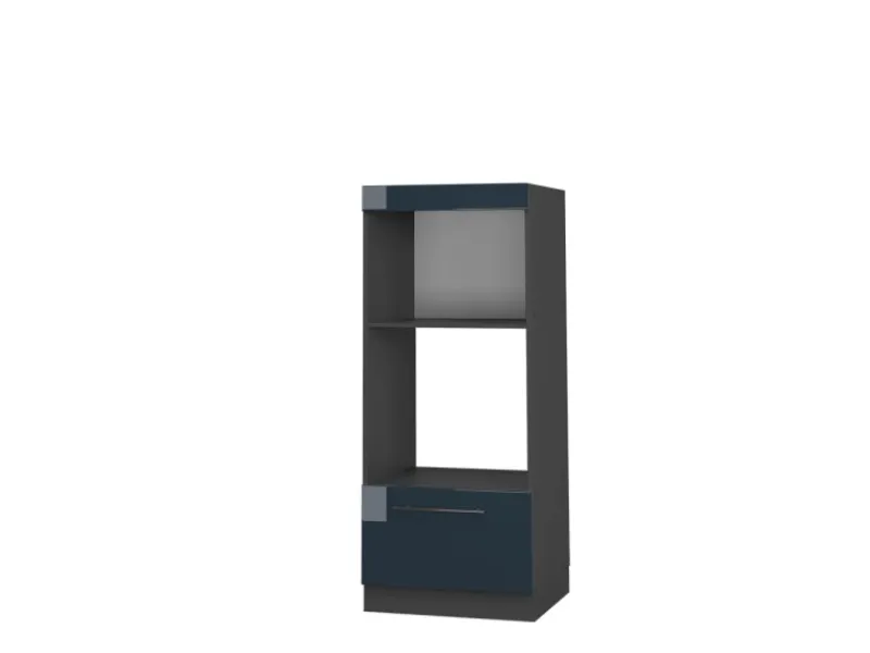 Sale Vicco Mikrowellenschrank Fame-Line Hochglanz/Anthrazit 60 cm Offen Dunkelblau