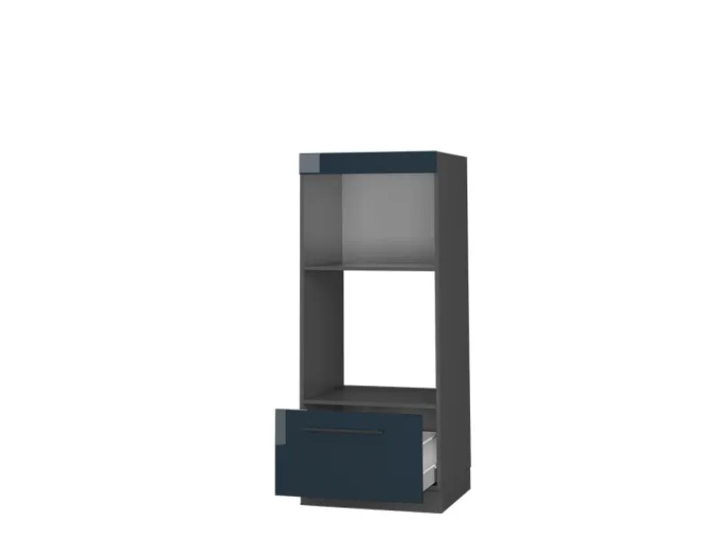 Sale Vicco Mikrowellenschrank Fame-Line Hochglanz/Anthrazit 60 cm Offen Dunkelblau