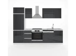 Vicco Optima Küchenzeile Hochglanz 270 cm ohne ArbeitsplattegrifflosOptima ohne E-Geräte< Einbauküchen