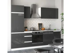 Vicco Optima Küchenzeile Hochglanz 270 cm ohne ArbeitsplattegrifflosOptima ohne E-Geräte< Einbauküchen