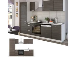 Vicco Optima Küchenzeile /Weiß 270 cm ohne ArbeitsplatteOptima ohne E-Geräte< Einbauküchen