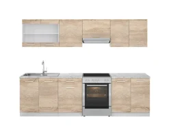 Einbauküchen<Vicco Raul Küchenzeile Sonoma 270 cm AP MarmorRaul ohne E-Geräte