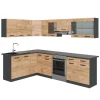 Vicco Rick Eckküche Anthrazit/Goldkraft Eiche 267 x 167 cm AP SchwarzRick ohne E-Geräte< Winkelküchen|Herde