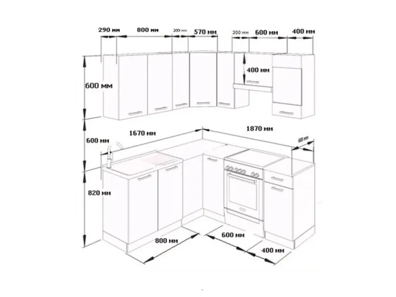 New Vicco Rick Eckküche Weiß/ 187 x 167 cm AP MarmorRick ohne E-Geräte Edelgrau