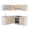 Vicco Rick Eckküche Weiß/Sonoma 207 x 167 cm AP MarmorRick ohne E-Geräte< Winkelküchen|Einbauküchen