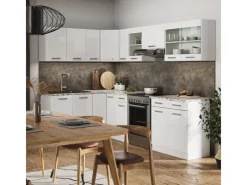 Vicco Rick Eckküche / Hochglanz 267 x 167 cm AP MarmorRick ohne E-Geräte< Winkelküchen