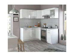Vicco Rick Eckküche / Hochglanz 187 x 167 cm AP MarmorRick ohne E-Geräte< Winkelküchen