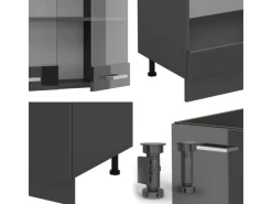 Vicco R-Line Eckküche Hochglanz/ 227 x 287 cm ohne Arbeitsplatte ohne E-Geräte< Winkelküchen