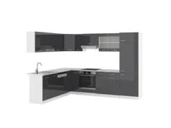 Winkelküchen|Kücheninseln<Vicco R-Line Eckküche /Weiß 227 x 287 cm AP Marmor ohne E-Geräte