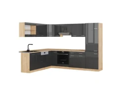 Vicco R-Line Eckküche /Goldkraft Eiche 227 x 287 cm ohne Arbeitsplatte ohne E-Geräte< Winkelküchen