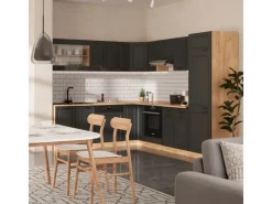 Vicco R-Line Eckküche Anthrazit Landhaus/Goldkraft Eiche 227 x 287 cm AP Anthrazit ohne E-Geräte< Winkelküchen