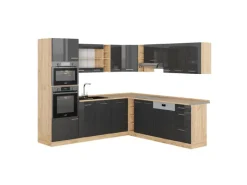 Vicco R-Line Eckküche /Goldkraft Eiche 237 x 247 cm AP Eiche ohne E-Geräte< Winkelküchen|Kochfelder