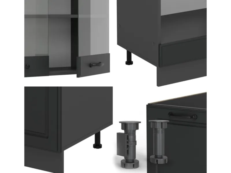 Vicco R-Line Eckküche Landhaus/ 227 x 287 cm AP ohne E-Geräte< Winkelküchen