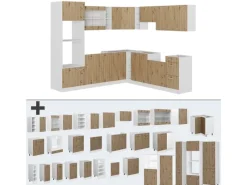 Winkelküchen<Vicco R-Line Eckküche /Weiß 237 x 247 cm ohne Arbeitsplatte ohne E-Geräte