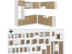 Vicco R-Line Eckküche /Weiß 237 x 247 cm AP Marmor ohne E-Geräte< Winkelküchen|Einbauküchen