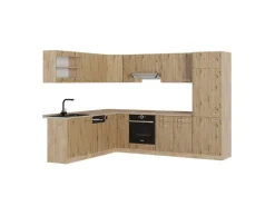 Vicco R-Line Eckküche Artisan-Eiche/Goldkraft Eiche 227 x 287 cm ohne Arbeitsplatte ohne E-Geräte< Winkelküchen