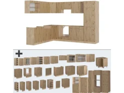 Vicco R-Line Eckküche Artisan-Eiche/Goldkraft Eiche 227 x 287 cm ohne Arbeitsplatte ohne E-Geräte< Winkelküchen