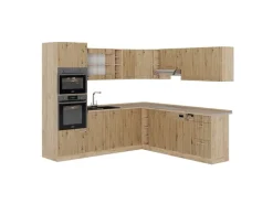 Winkelküchen|Einbauküchen<Vicco R-Line Eckküche Artisan-Eiche/Goldkraft Eiche 237 x 247 cm AP Eiche ohne E-Geräte