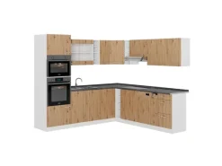 Winkelküchen|Einbauküchen<Vicco R-Line Eckküche /Weiß 237 x 247 cm AP Anthrazit ohne E-Geräte
