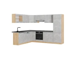 Winkelküchen|Küchenschränke<Vicco R-Line Eckküche /Goldkraft Eiche 227 x 287 cm AP Anthrazit ohne E-Geräte