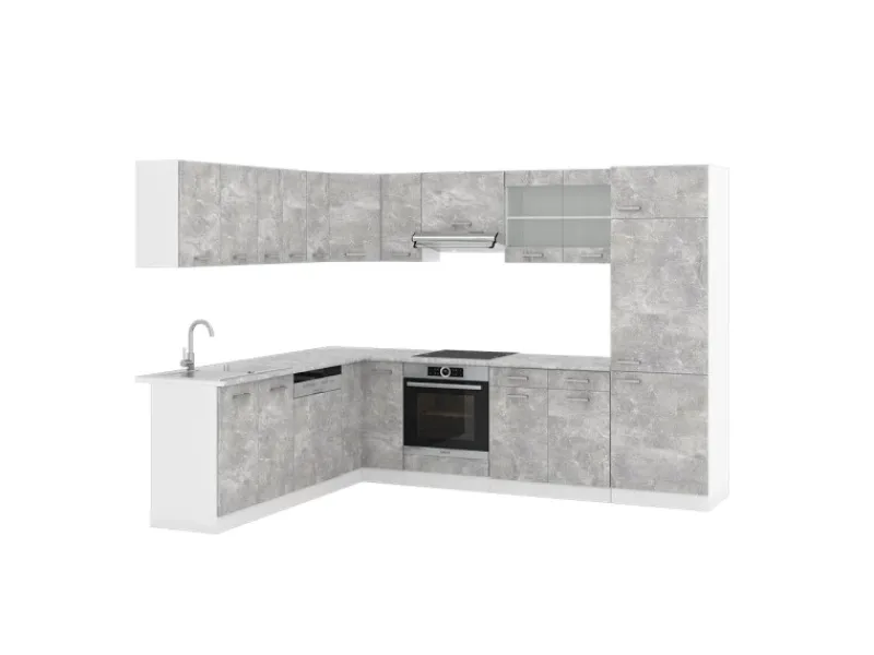 Vicco R-Line Eckküche 227 x 287 cm ohne Arbeitsplatte ohne E-Geräte< Herde|Winkelküchen