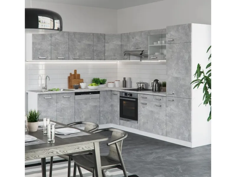 Vicco R-Line Eckküche 227 x 287 cm ohne Arbeitsplatte ohne E-Geräte< Herde|Winkelküchen