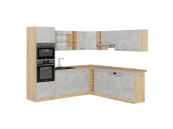 Outlet Vicco R-Line Eckküche /Goldkraft Eiche 237 x 60 cm ohne Arbeitsplatte ohne E-Geräte Beton