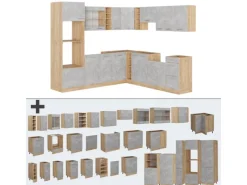 Vicco R-Line Eckküche /Goldkraft Eiche 237 x 247 cm AP Marmor ohne E-Geräte< Winkelküchen|Einbauküchen