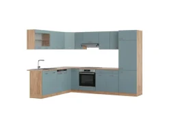Online Vicco R-Line Eckküche Blau-Grau/Goldkraft Eiche 227 x 287 cm AP Eiche ohne E-Geräte Blaugrau