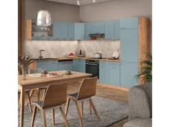 Online Vicco R-Line Eckküche Blau-Grau/Goldkraft Eiche 227 x 287 cm AP Eiche ohne E-Geräte Blaugrau