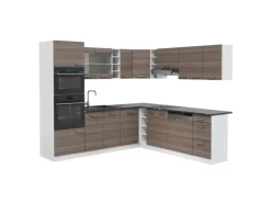Vicco R-Line Eckküche /Weiß 237 x 247 cm AP Anthrazit ohne E-Geräte< Winkelküchen