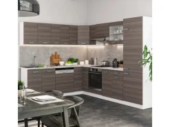 Winkelküchen<Vicco R-Line Eckküche /Weiß 227 x 287 cm ohne Arbeitsplatte ohne E-Geräte