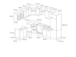 Winkelküchen|Herde<Vicco R-Line Eckküche /Anthrazit 227 x 287 cm ohne Arbeitsplatte ohne E-Geräte