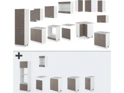 Vicco R-Line Eckküche /Weiß 227 x 287 cm AP Marmor ohne E-Geräte< Winkelküchen