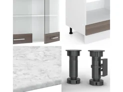 Sale Vicco R-Line Eckküche /Weiß 227 x 287 cm AP Anthrazit ohne E-Geräte Edelgrau