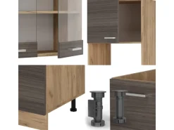 Vicco R-Line Eckküche /Goldkraft Eiche 237 x 247 cm AP Eiche ohne E-Geräte< Winkelküchen|Einbauküchen