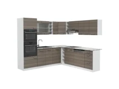 Vicco R-Line Eckküche /Weiß 237 x 60 cm AP Marmor ohne E-Geräte< Winkelküchen|Einbauküchen