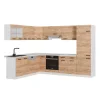 Vicco R-Line Eckküche Goldkraft Eiche/Weiß 227 x 287 cm ohne Arbeitsplatte ohne E-Geräte< Winkelküchen