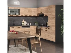 Vicco R-Line Eckküche Goldkraft Eiche/Anthrazit 227 x 287 cm AP Marmor ohne E-Geräte Anthrazit-Eiche