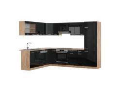 Winkelküchen<Vicco R-Line Eckküche /Goldkraft Eiche 227 x 287 cm AP Eiche ohne E-Geräte