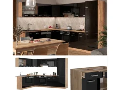 Winkelküchen<Vicco R-Line Eckküche /Goldkraft Eiche 227 x 287 cm AP Eiche ohne E-Geräte