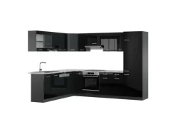 Gefrierschränke|Kochfelder<Vicco R-Line Eckküche /Anthrazit 227 x 287 cm AP Marmor ohne E-Geräte