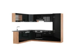 Winkelküchen<Vicco R-Line Eckküche /Goldkraft Eiche 227 x 287 cm AP Anthrazit ohne E-Geräte