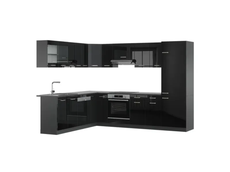Vicco R-Line Eckküche /Anthrazit 227 x 287 cm AP Anthrazit ohne E-Geräte< Winkelküchen