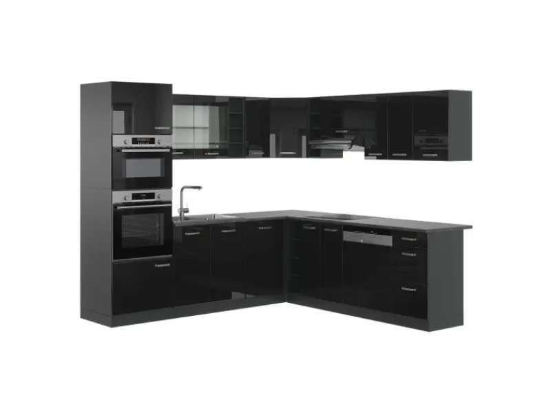 Winkelküchen|Einbauküchen<Vicco R-Line Eckküche /Anthrazit 237 x 247 cm AP Anthrazit ohne E-Geräte