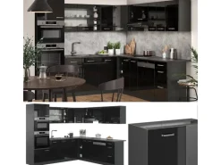 Winkelküchen|Einbauküchen<Vicco R-Line Eckküche /Anthrazit 237 x 247 cm AP Anthrazit ohne E-Geräte