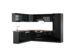 Vicco R-Line Eckküche /Anthrazit 227 x 287 cm AP Eiche ohne E-Geräte< Winkelküchen