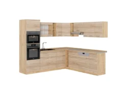 Winkelküchen<Vicco R-Line Eckküche Sonoma/Goldkraft Eiche 237 x 60 cm ohne Arbeitsplatte ohne E-Geräte