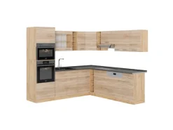 Hot Vicco R-Line Eckküche Sonoma/Goldkraft Eiche 237 x 247 cm AP Anthrazit ohne E-Geräte Sonoma Eiche